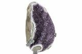 Amethyst Geode Section With Metal Stand - Uruguay #251428-2